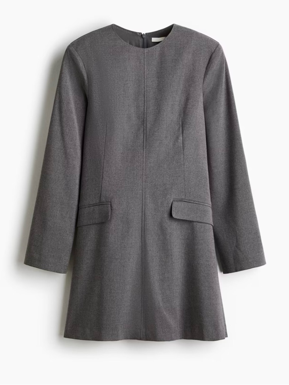 H&M Grey Business Dress with Shoulder Pads